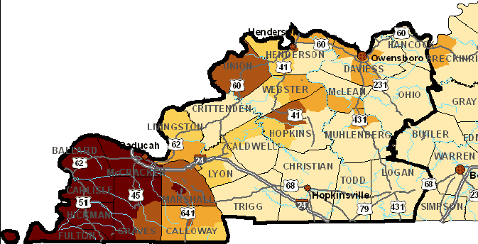 Kentucky building damage map in big earthquake