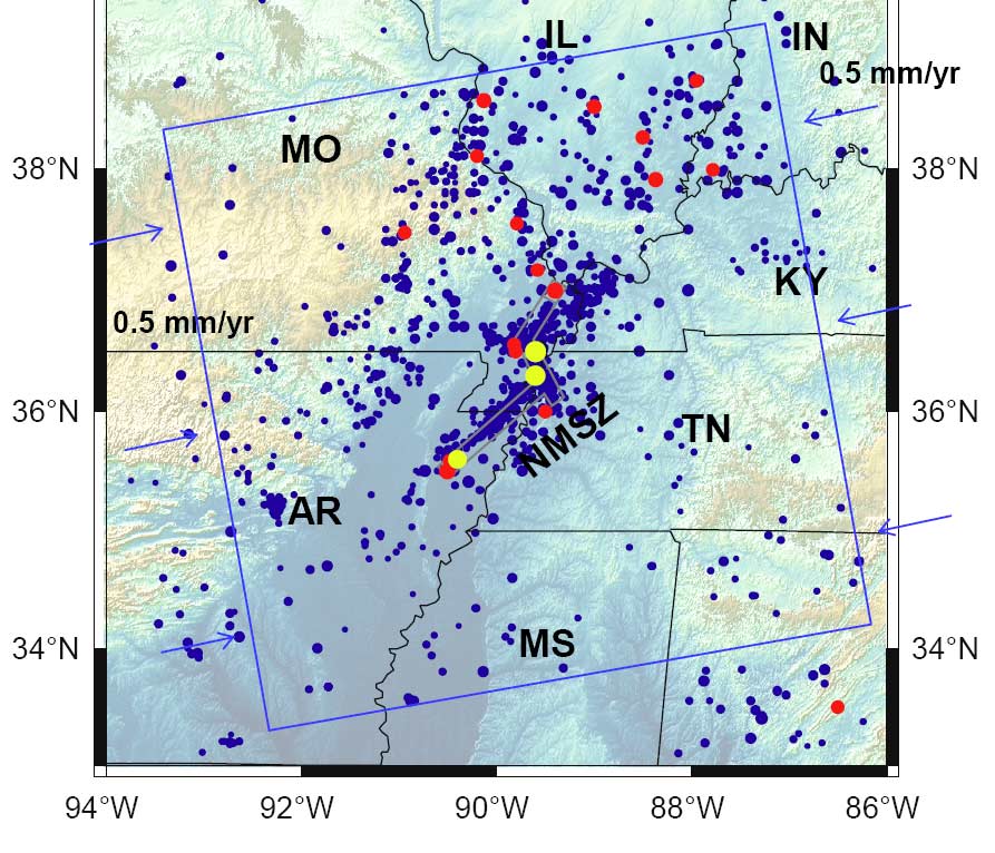 New Madrid Fault quakes, movement