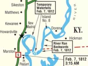 Mississippi River ran backwards 1812