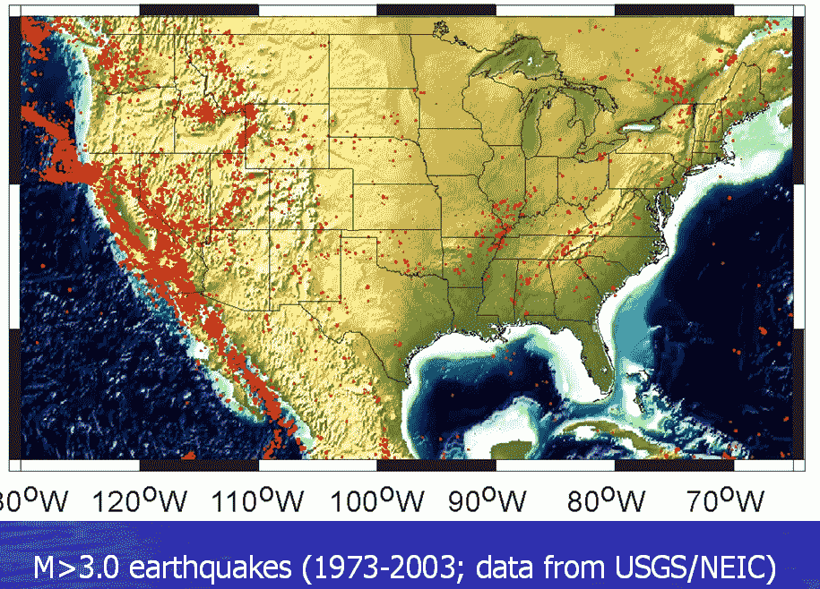 US Seismicity 1973-2003