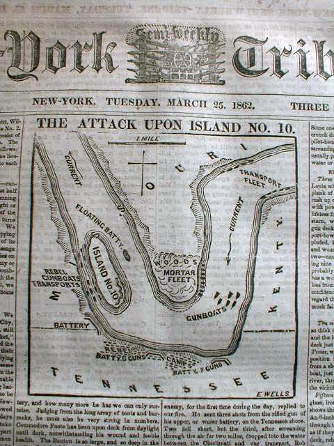 Island 10 battle newspaper clip